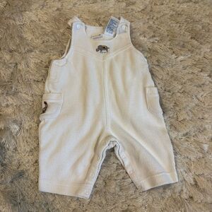 100% Cotton Vintage Y2K Gymboree 2000 Circus White Corduroy Elephant Overalls
